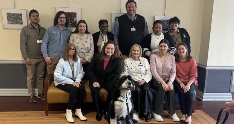Courthouse staff with therapy dog