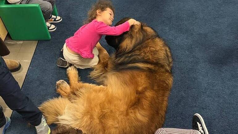 Students at the Mary Kay McMillin Early Childhood Center Enjoy Pet Therapy Visits